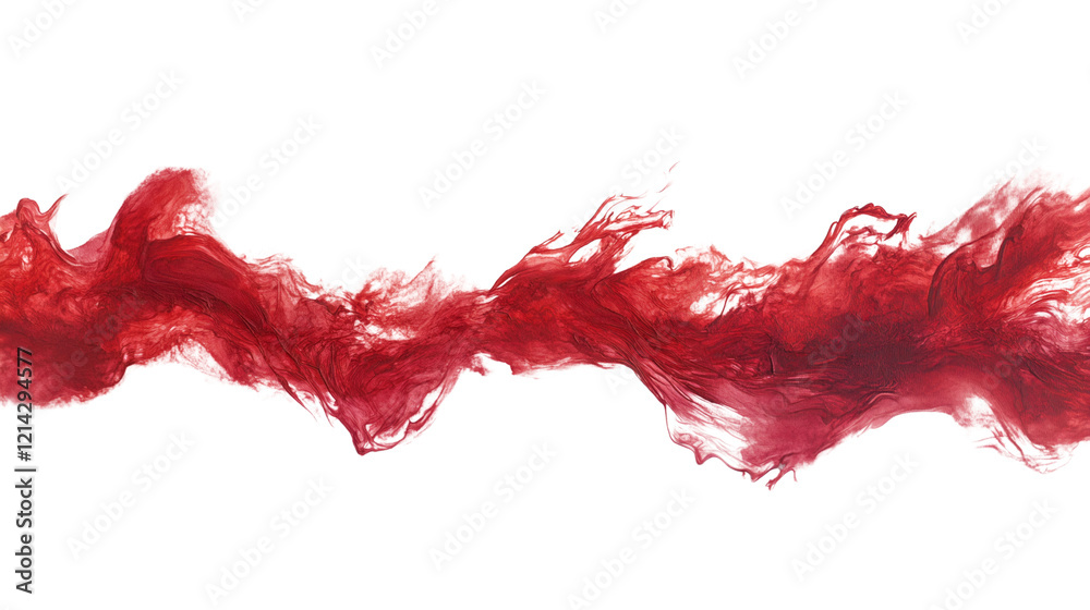 Aufkleber An abstract image showcasing a flowing red wave against a stark black backdrop creating a dynamic visual effect.