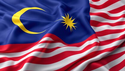 Majestic Malaysian Flag: A Close-Up View of the National Symbol