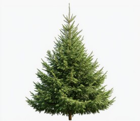 Evergreen tree standing tall in a bright outdoor setting with clear blue sky and natural surroundings for a peaceful atmosphere