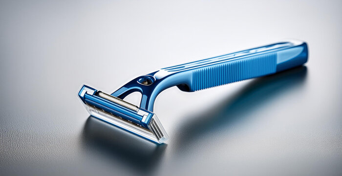 Cuchilla de afeitar o depilar desechable para hombre aislada en fondo blanco