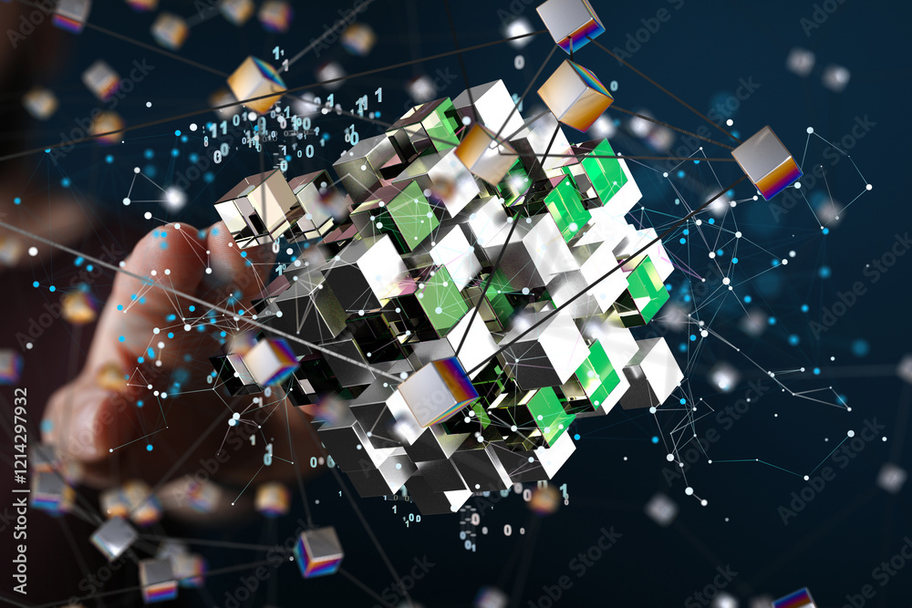 Aufkleber data security - cloud technology. integrated digital web concept background