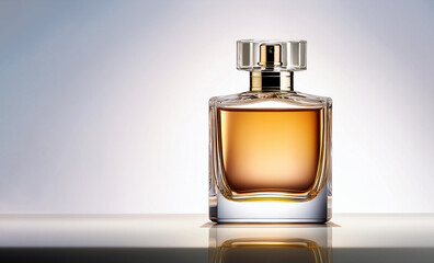Frasco de cristal elegante y de lujo con colonia o perfume dorado de alta calidad para hombre o mujer