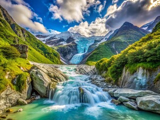 Franz Joseph Glacier, New Zealand: Icy Waterfall Landscape Photography