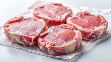 Fresh Frozen Pork Chops, Ready to Cook - High-Resolution Stock Photo