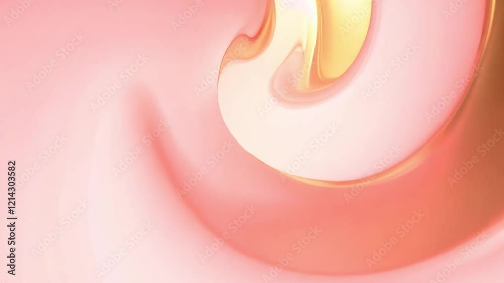 Poster A captivating swirl of glossy pastel colors forms a smooth, flowing pattern, evoking an abstract sense of motion and creativity. The intertwining hues convey elegance and depth.