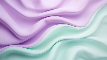 Obraz premium Soft pastel silk fabric waves in lavender and mint green