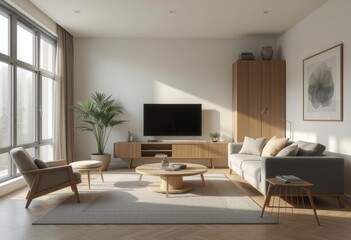 Modern living room with Scandinavian-inspired design