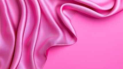 Obraz premium A photostock of soft pink waves resembling satin fabric, flowing gracefully on a smooth background, perfect for elegant design concepts. High Quality