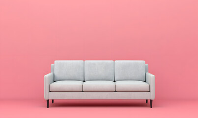 Modern sofa showcase living room interior design minimalistic style straight-on view comfort and aesthetics