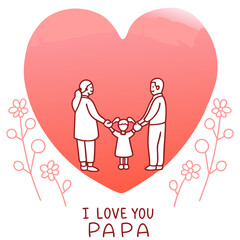 I love you papa illustration vector art