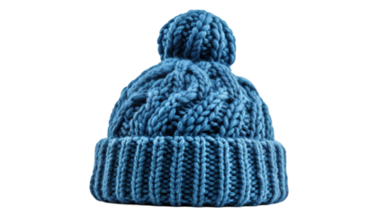 Stylish knitted hat, isolated on white background