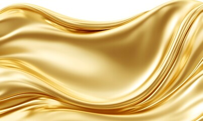 Golden fabric flowing, white background, elegant design, website header