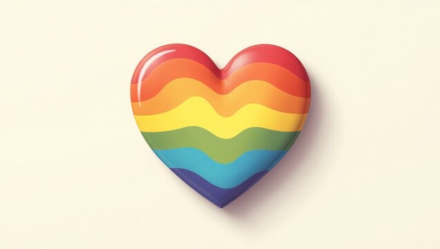 A heart made up of all the colors of the rainbow, symbolizing love and acceptance. Dedicated to Valentine's Day and representing the LGBT community.
