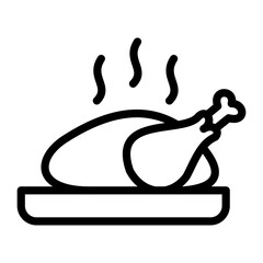 Roasted Chicken Vector Design Icon Style