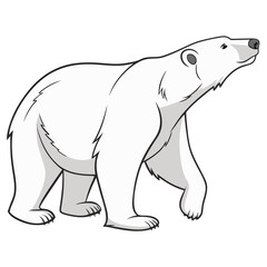 Simple polar bear clipart with white background.