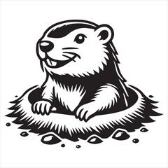Cute Groundhog Rodent Clipart Design
