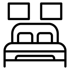 Double Bed Vector Design Icon Style