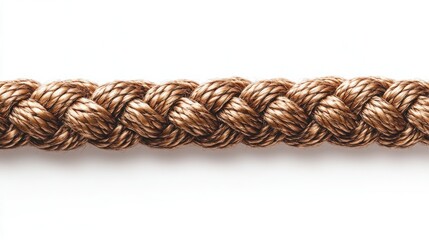 Naklejka premium Durable rope segment with tightly woven fibers, isolated on a clean white background