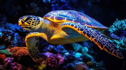 Fototapeta premium Colorful Marine Life in Dramatic Coral Reefs