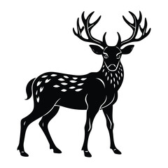 deer silhouette vector  on white background