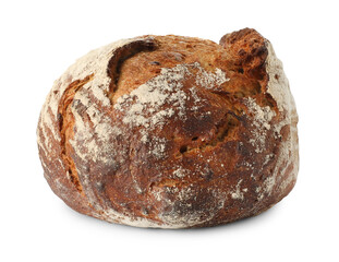 One freshly baked bread isolated on white