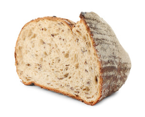 Piece of fresh bread isolated on white