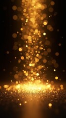 Fototapeta premium Golden Glow and Sparkling Particles