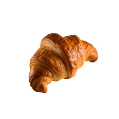 A piece of crossiant in ultra realistic with flat white background 