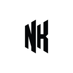 NK monogram logo design letter text name symbol monochrome logotype alphabet character simple logo