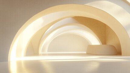Obraz premium Sunlit Minimalist Archway Interior
