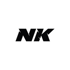 NK monogram logo design letter text name symbol monochrome logotype alphabet character simple logo