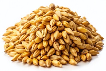 Obraz premium Golden Barley Grains Close-Up: High-Resolution Stock Photo of Natural Texture and Color