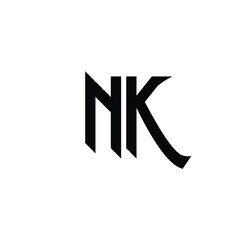 NK monogram logo design letter text name symbol monochrome logotype alphabet character simple logo