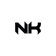 NK monogram logo design letter text name symbol monochrome logotype alphabet character simple logo