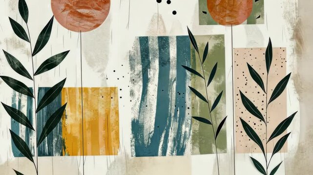 Elegant minimalism: botanical pattern in the background