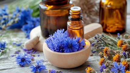 Cornflower botanical extract, a natural ingredient, offers several cosmetic benefits for the skin. It possesses anti-inflammatory properties that help soothe and calm irritated skin. Additionally