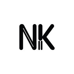 NK monogram logo design letter text name symbol monochrome logotype alphabet character simple logo