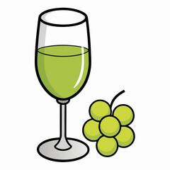 Enjoying white wine and fresh green grapes at a sunny gathering