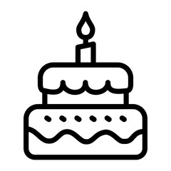 Birthday Cake Vector Design Icon Style