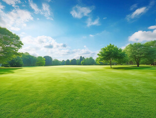 Obraz premium 芝生の公園と青空