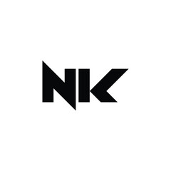 NK monogram logo design letter text name symbol monochrome logotype alphabet character simple logo