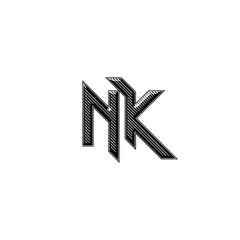 NK monogram logo design letter text name symbol monochrome logotype alphabet character simple logo
