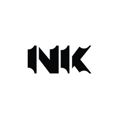 NK monogram logo design letter text name symbol monochrome logotype alphabet character simple logo