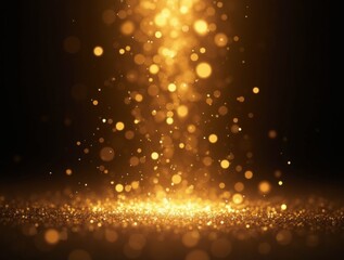 Golden Glow and Sparkling Particles