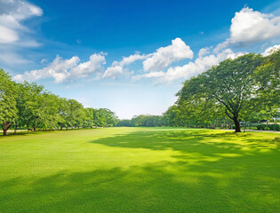 Obraz premium 芝生の公園と青空