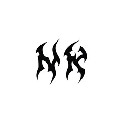 NK monogram logo design letter text name symbol monochrome logotype alphabet character simple logo