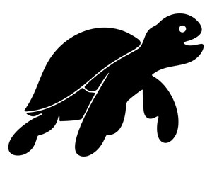 Fototapeta premium Sea Turtle Swims Gracefully silhouette