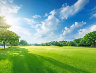 Generated image　芝生の公園と青空