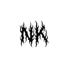 NK monogram logo design letter text name symbol monochrome logotype alphabet character simple logo