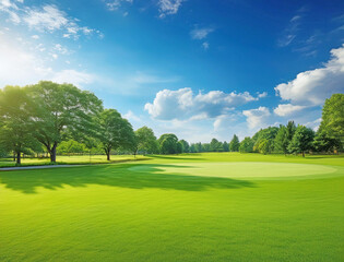 Generated image　芝生の公園と青空